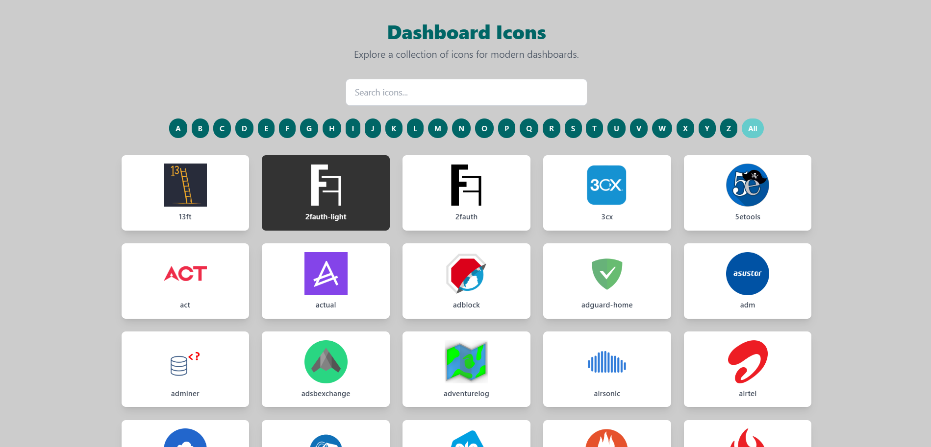 Dashboard Icons